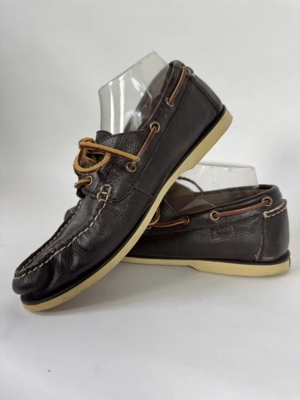Polo Ralph Lauren Bienne II Mens Leather Boat Shoes Brown 9.5D Casual Comfort Du